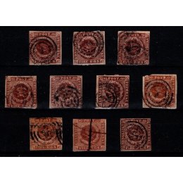 1851 - Danmark - AFA 1 - Frimærke - Stemplet.